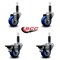Service Caster 3'' Blue Poly Wheel Swivel 1'' Expanding Stem Caster Set 2 Brakes, 4PK SCC-EX20S314-PPUB-BLUE-2-PLB-2-1 - alternate 2